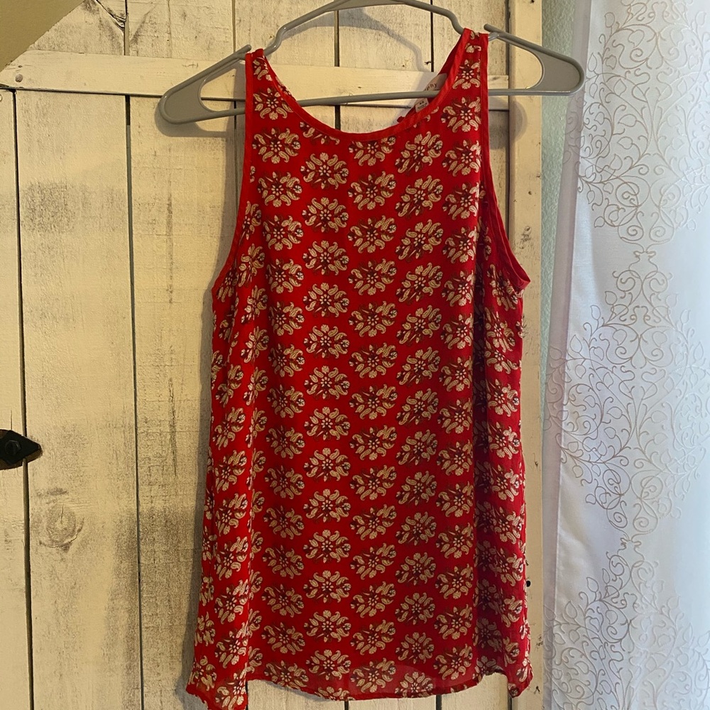 Philosophy XS red floral blouse